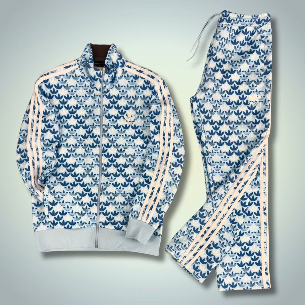 Adidas pánska športová súprava, vzor s logom, svetlomodrá. Vynikajúca kvalita