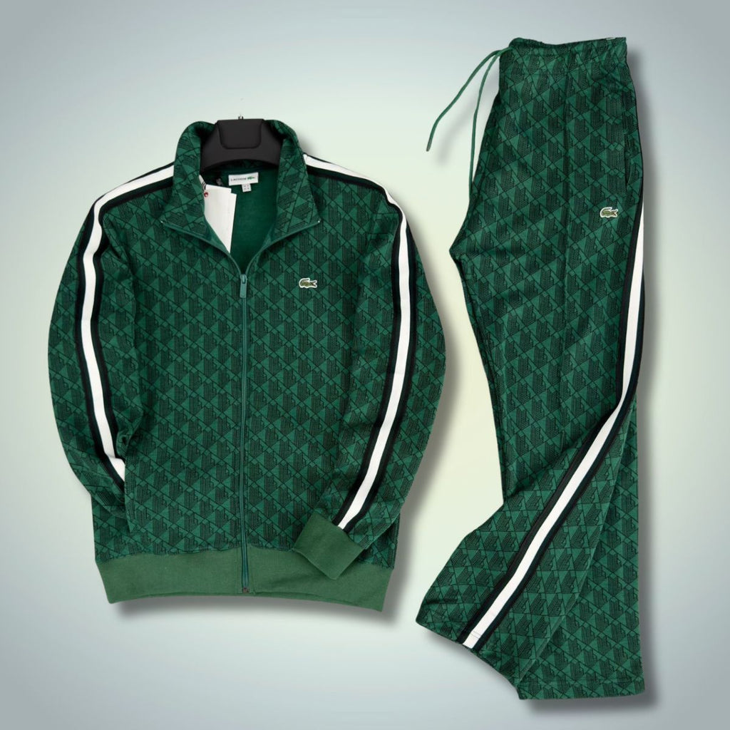 Lacoste pánska tepláková súprava, Jacquard Monogram, tmavo zelená. Vynikajúca kvalita