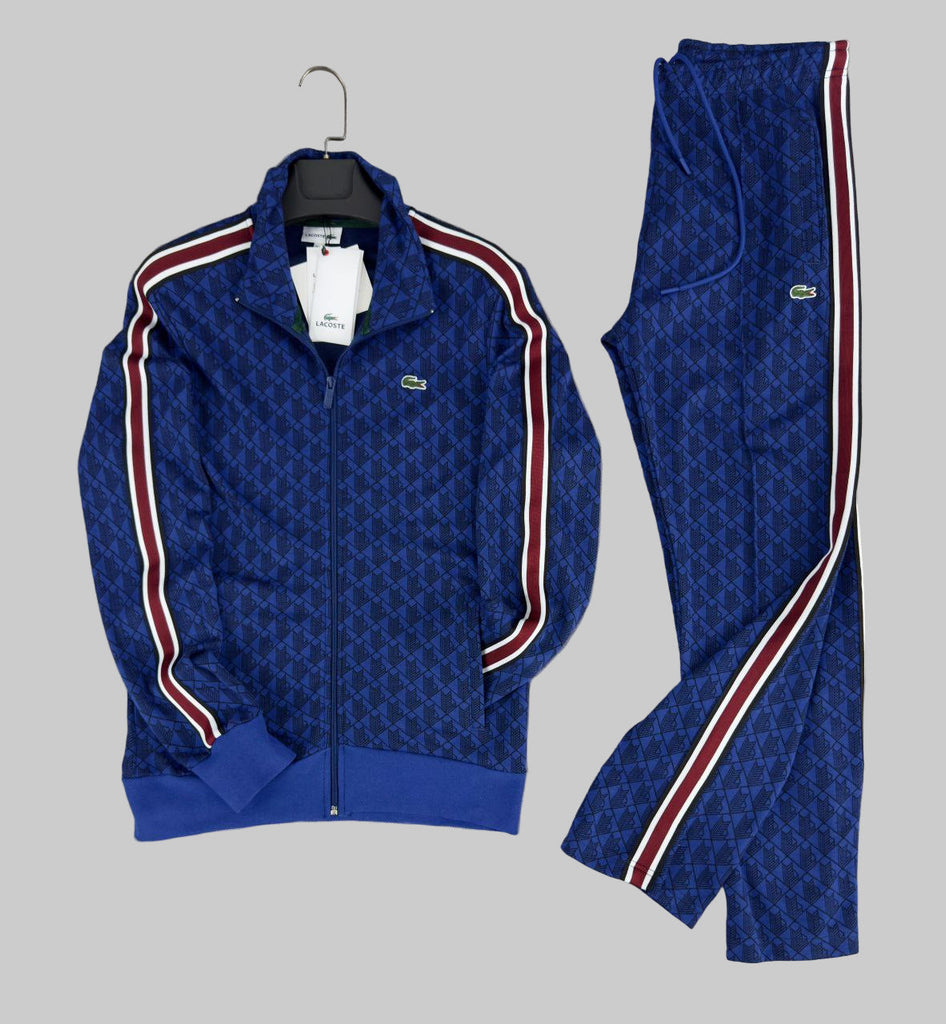 pánska tepláková súprava Lacoste, žakár monogram, modrá. Vynikajúca kvalita.