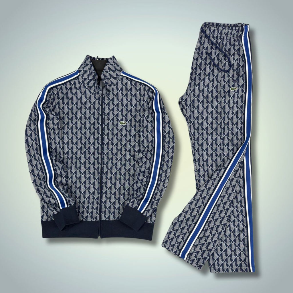 Lacoste pánska tepláková súprava, Jacquard Monogram, tmavomodrá - biela. Vynikajúca kvalita