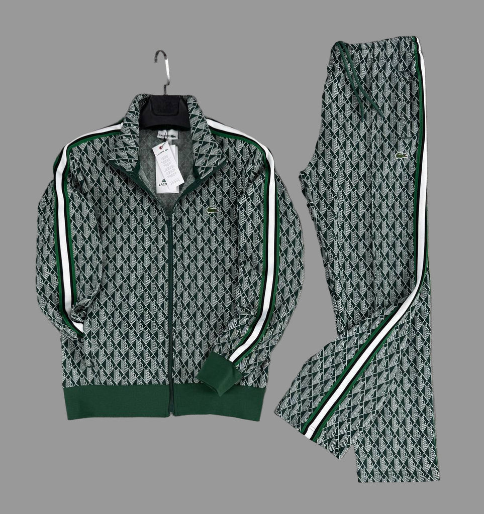 Lacoste pánska tepláková súprava, Jacquard Monogram, zelená. Vynikajúca kvalita