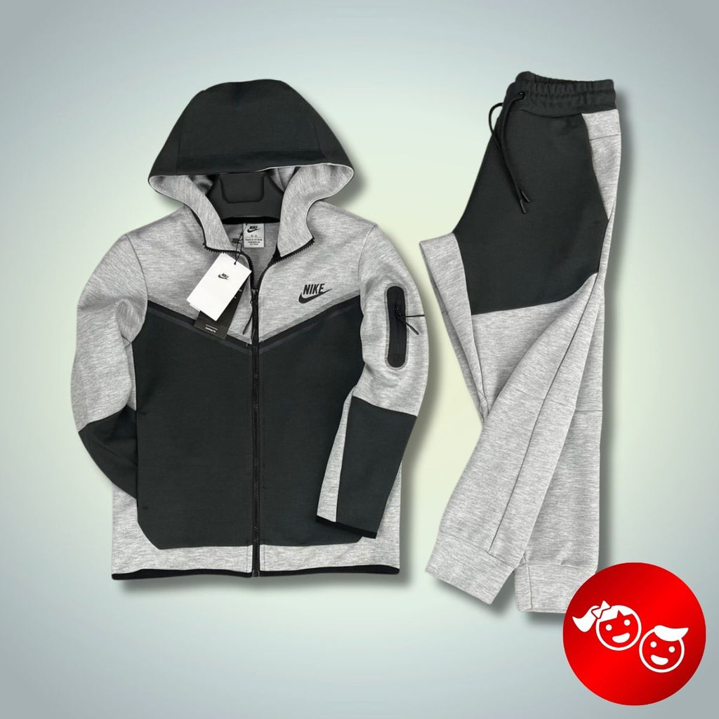 Nike Tech Fleece detská tepláková súprava, grafitová a sivá. Vynikajúca kvalita