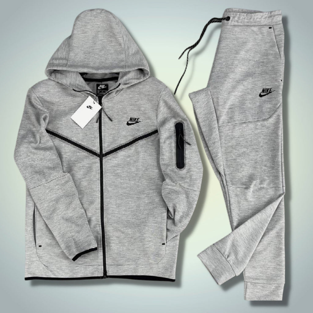 Nike Tech Fleece pánska tepláková súprava, klasická sivá. Vynikajúca kvalita