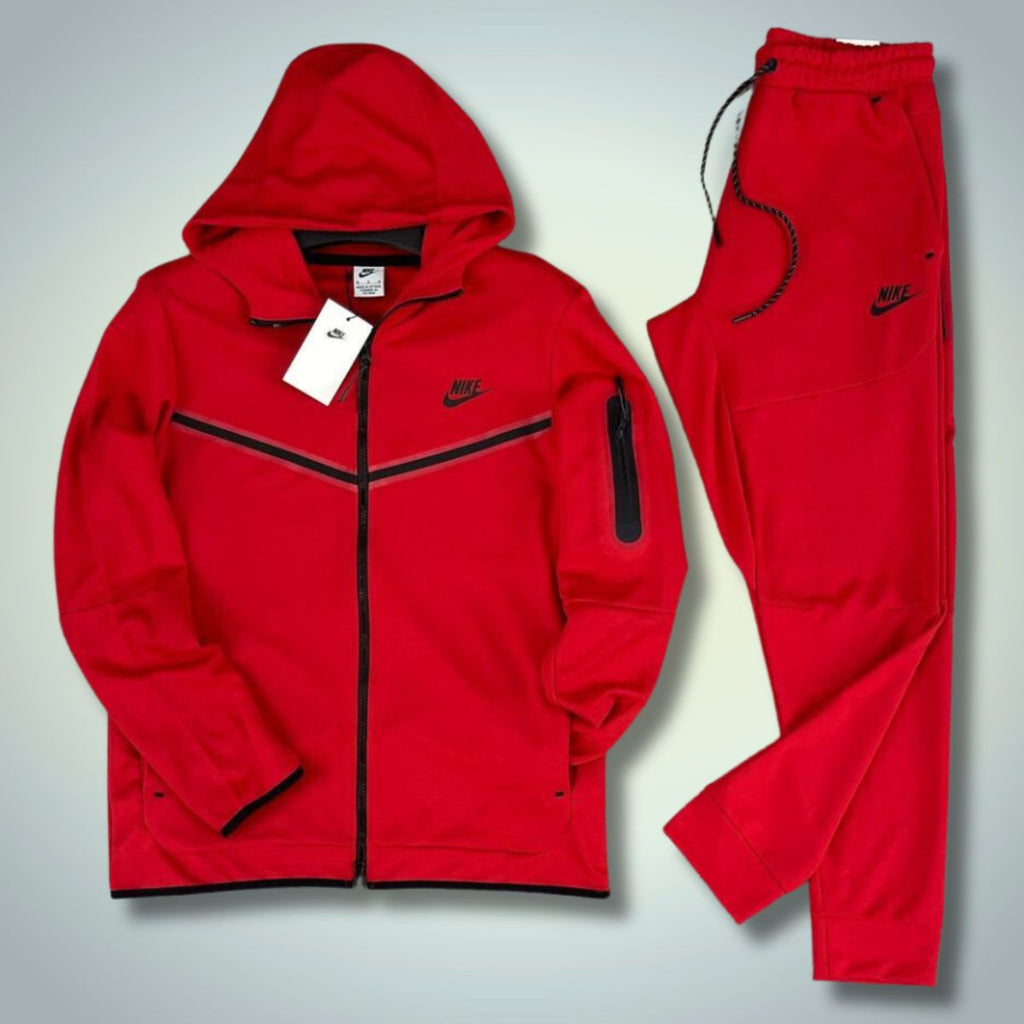 Nike Tech Fleece pánska tepláková súprava, červená. Vynikajúca kvalita
