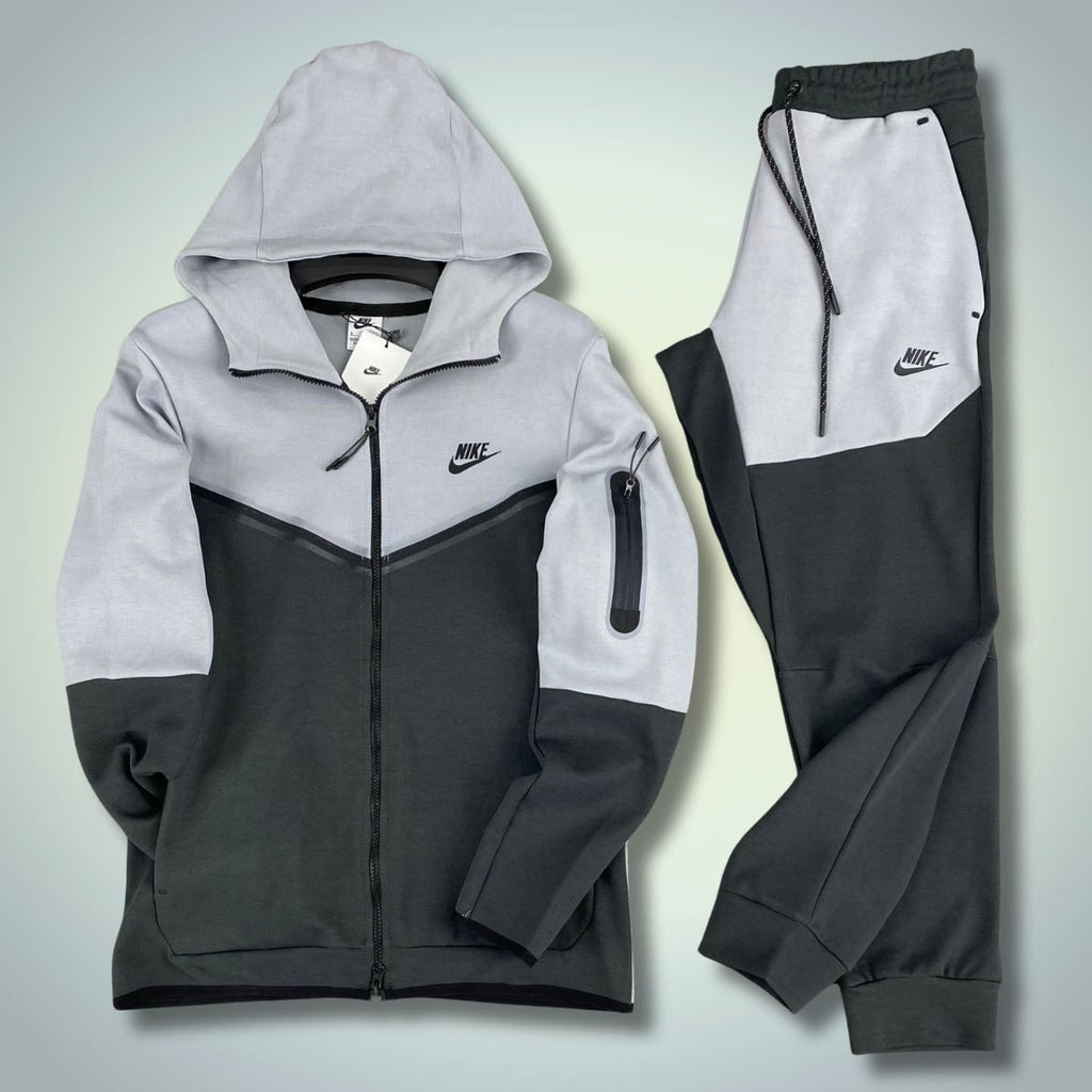 Nike Tech Fleece pánska tepláková súprava, grafitová a svetlo sivá. Vynikajúca kvalita