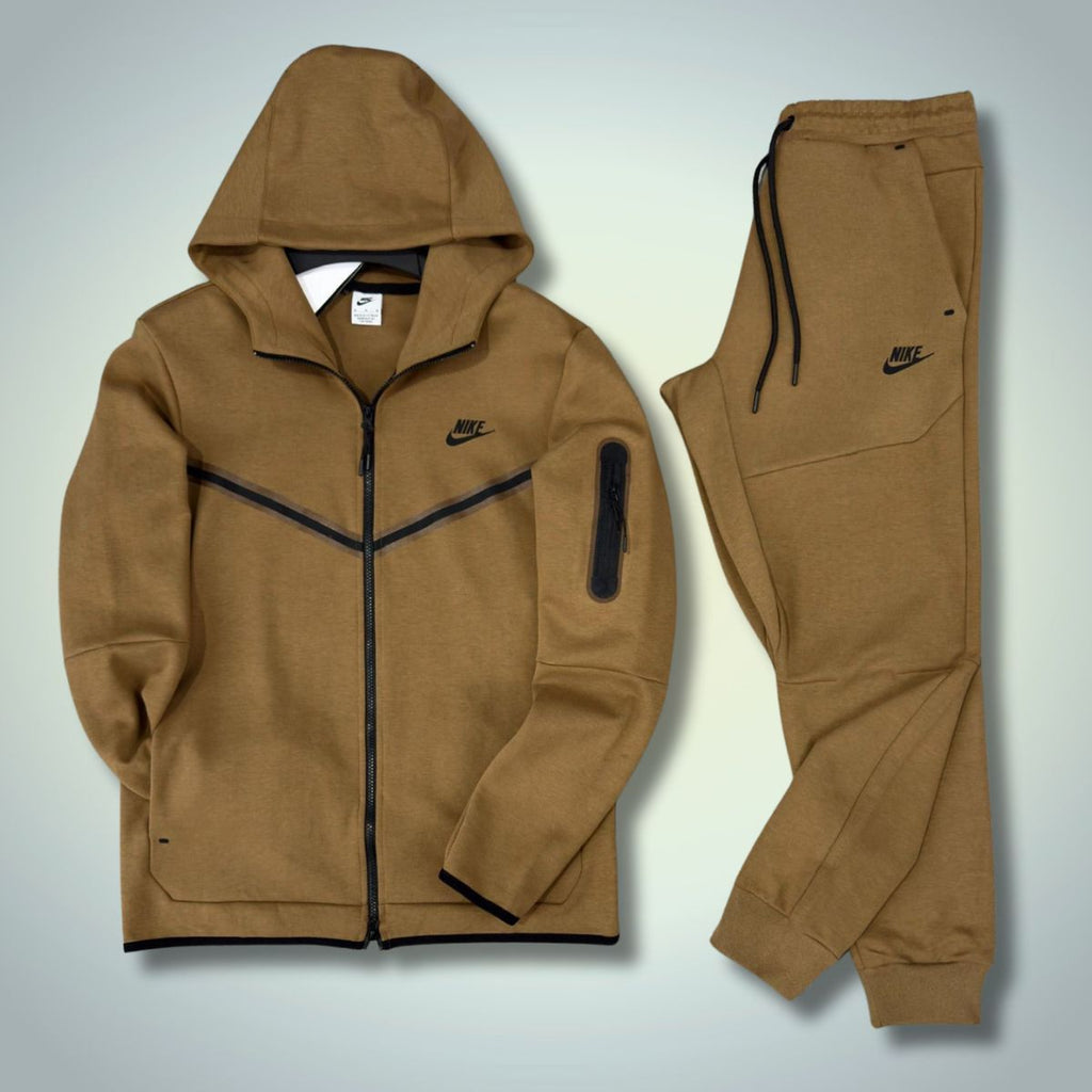 Nike Tech Fleece pánska tepláková súprava, hnedá. Vynikajúca kvalita