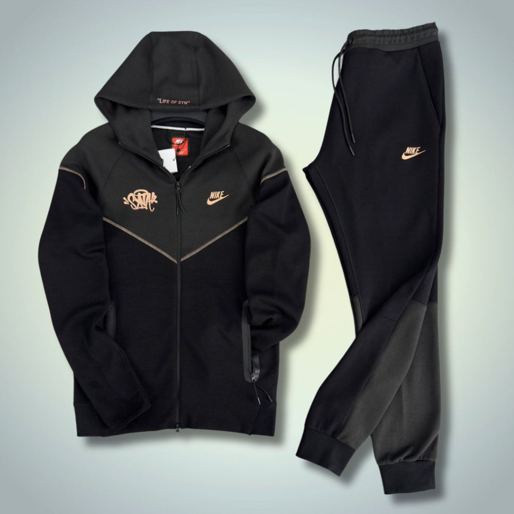 Nike x Syna World Tech Fleece pánska tepláková súprava, čierna a grafitová. Model 2024. Vynikajúca kvalita