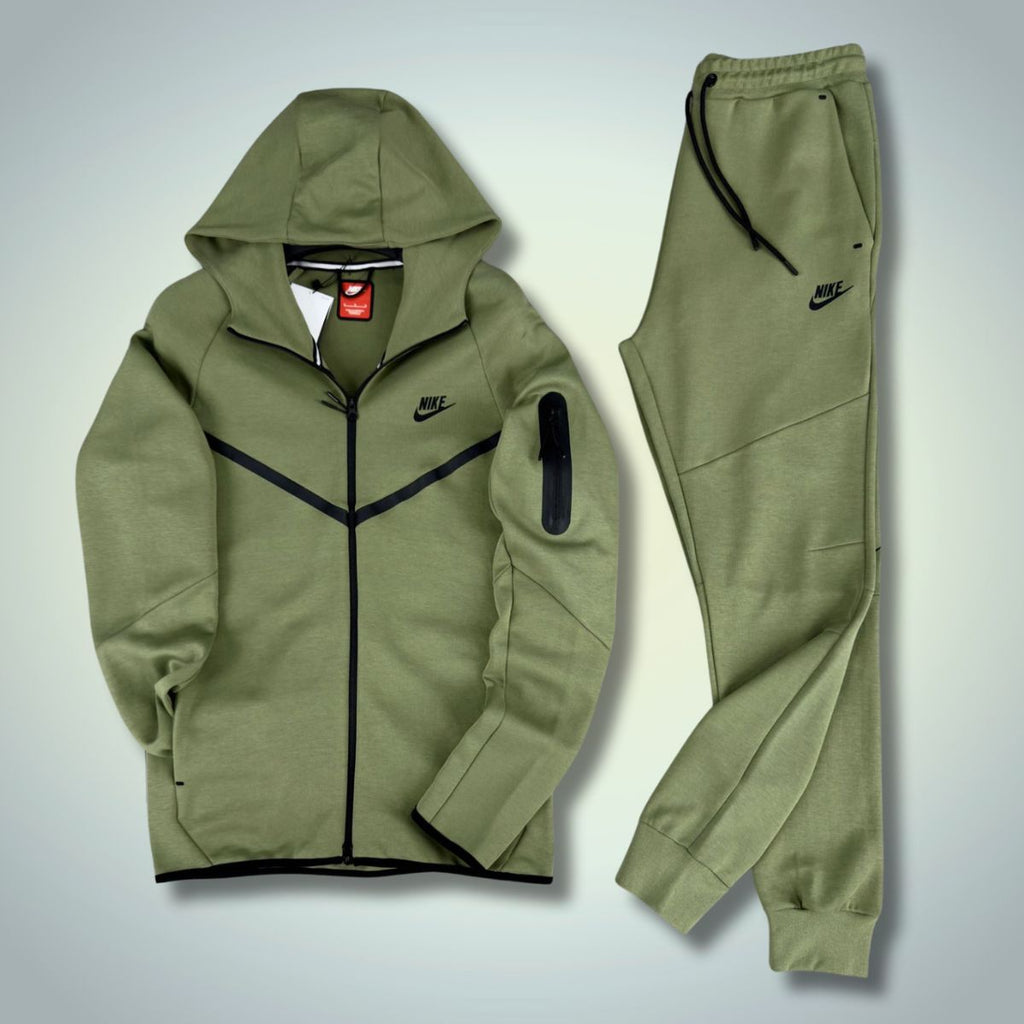 Nike Tech Fleece pánska tepláková súprava, olivovo zelená. Model 2024. Vynikajúca kvalita