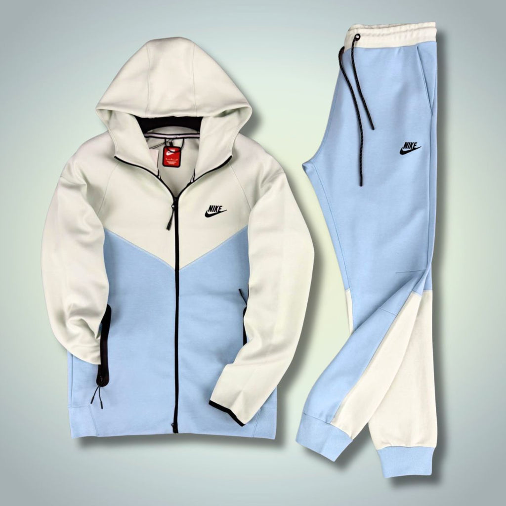 Nike Tech Fleece pánska tepláková súprava, svetlomodrá - biela. Model 2024. Vynikajúca kvalita