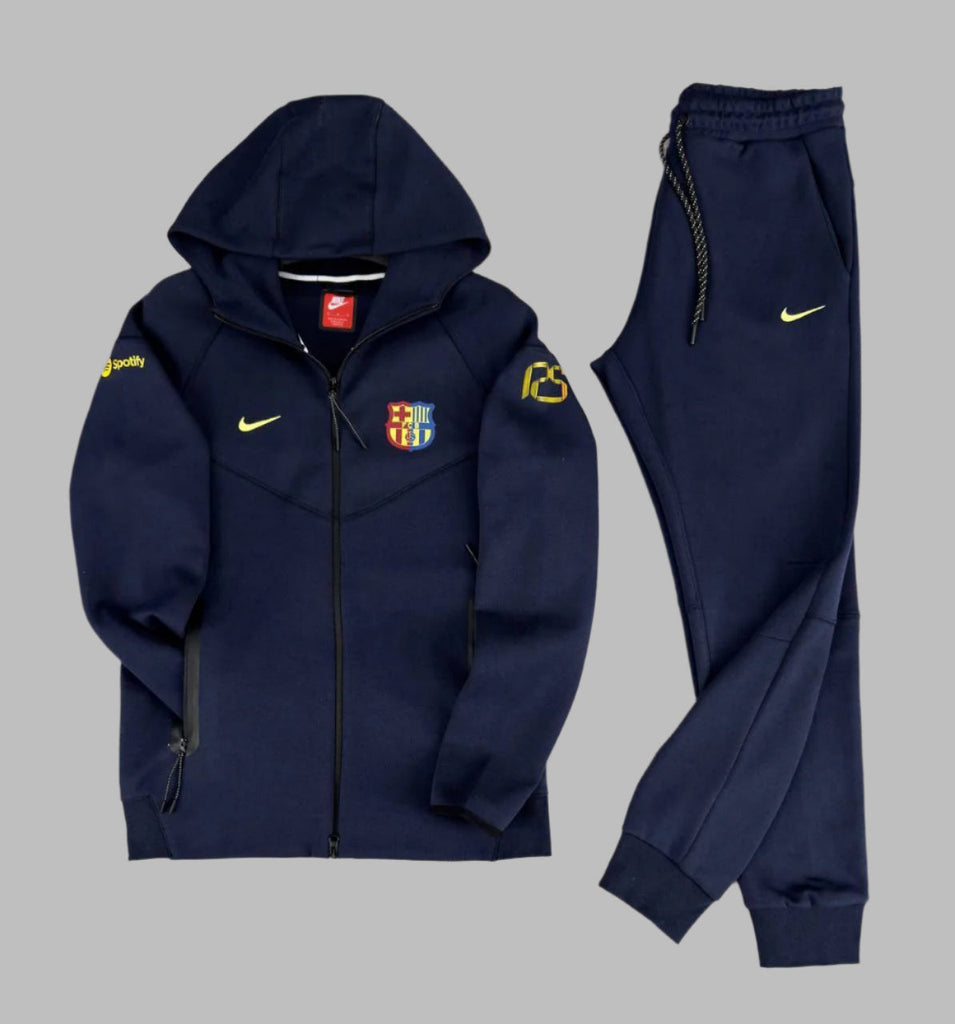 Muži športový súprava Nike Barcelona Tech Fleece, tmavomodrá. Prémiová kvalita