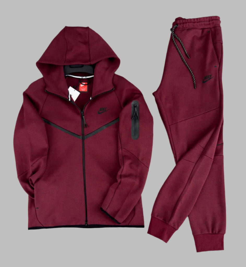 Muži športový súprava Nike Tech Fleece, farba bordová. Model 2024. Prémiová kvalita.