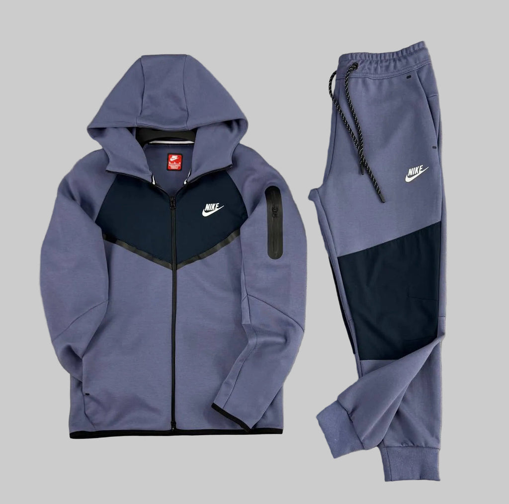 pánska tepláková súprava Nike Tech Fleece, modré-sivá a tmavomodrá
