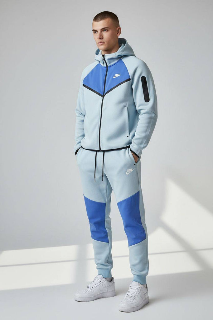 pánska tepláková súprava Nike Tech Fleece, svetlomodrá a intenzivno modrá