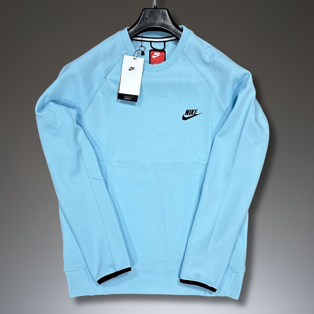 Nike Tech Fleece pulóver, "Men's crew", svetlomodrá. Vynikajúca kvalita