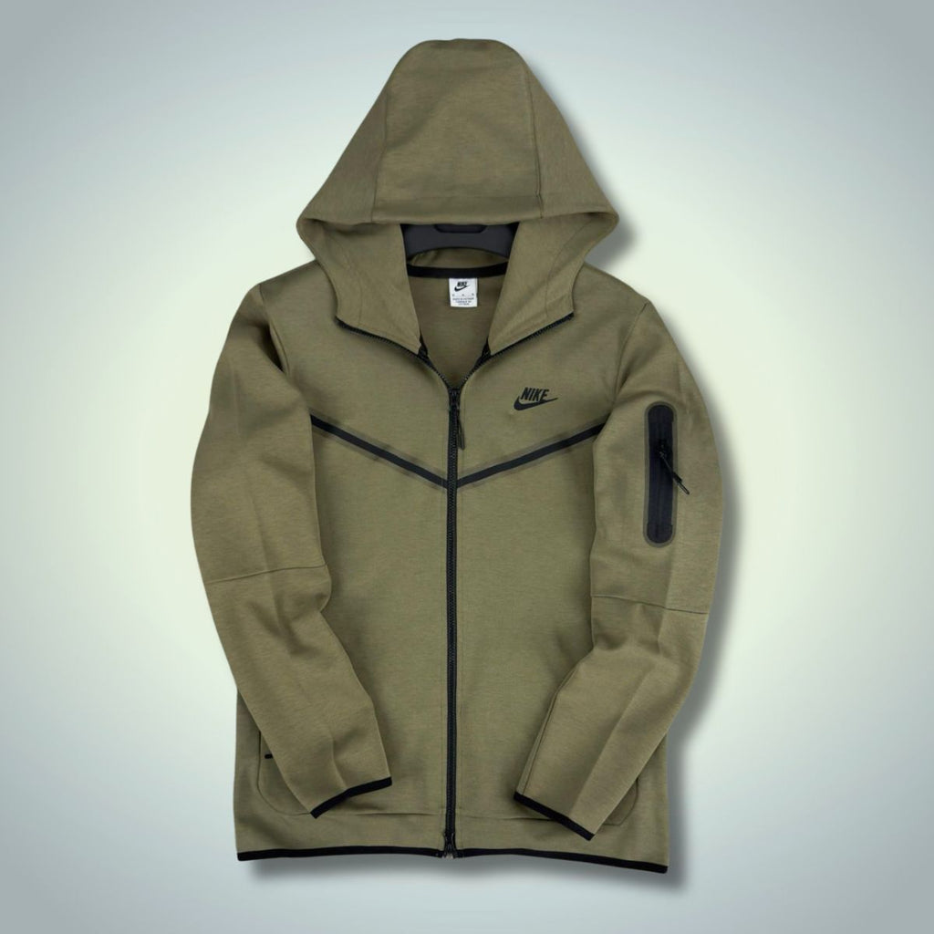 Nike Tech Fleece pánska mikina, olivovo zelená. Vynikajúca kvalita