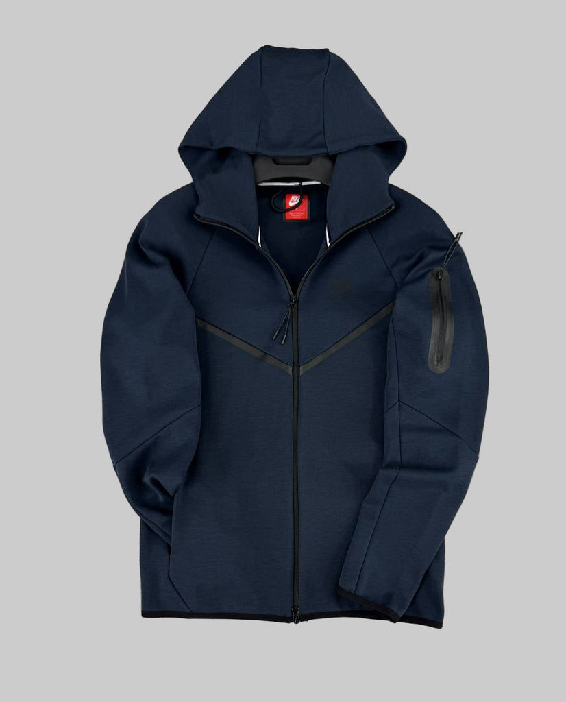 Muži Nike Tech Fleece hoodie so zipsom, tmavomodrá