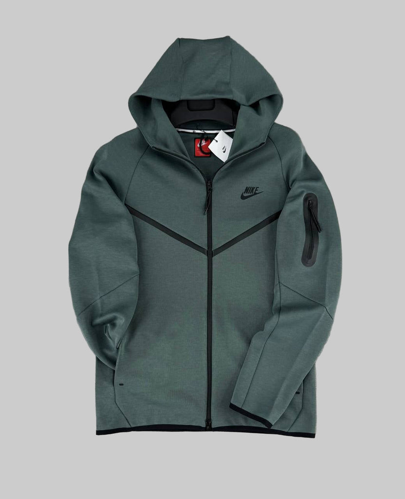 Muži Nike Tech Fleece hoodie so zipsom, petrolejovozelená