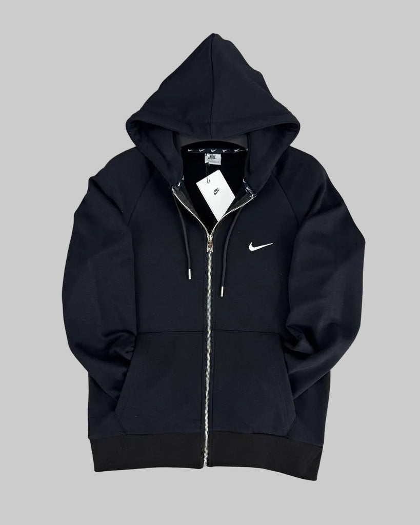 Muži mikina s kapucňou Nike so zipsom, čierny