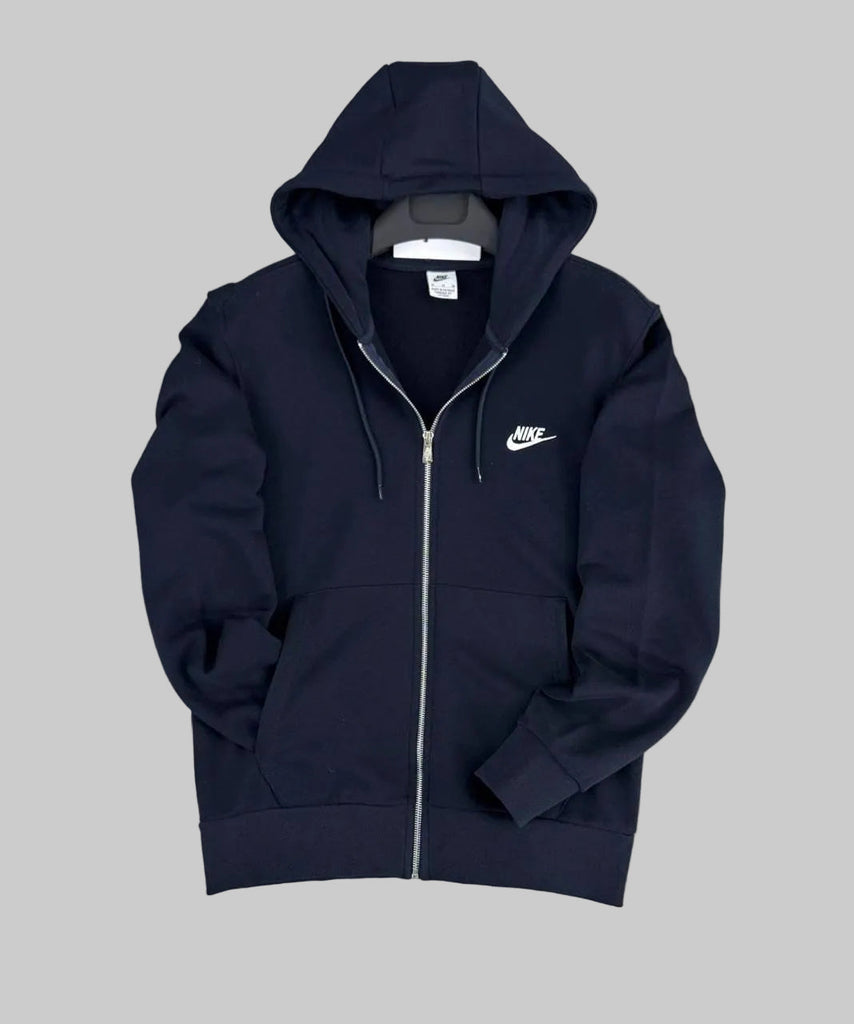 Muži mikina s kapucňou Nike so zipsom, tmavomodrá