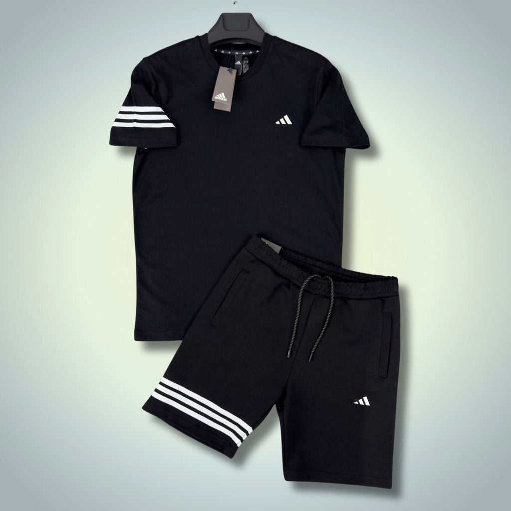 Adidas pánska súprava s krátkymi nohavicami, klasické logo, čierny. Vynikajúca kvalita