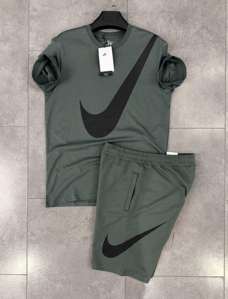 Pánska súprava Nike, tričko a krátke nohavice sivozelená. Prémiová kvalita.