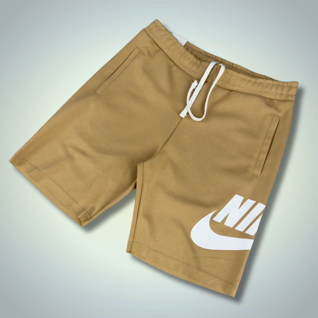 Nike pánske krátke nohavice, Béžová, veľký logo. Factory outlet