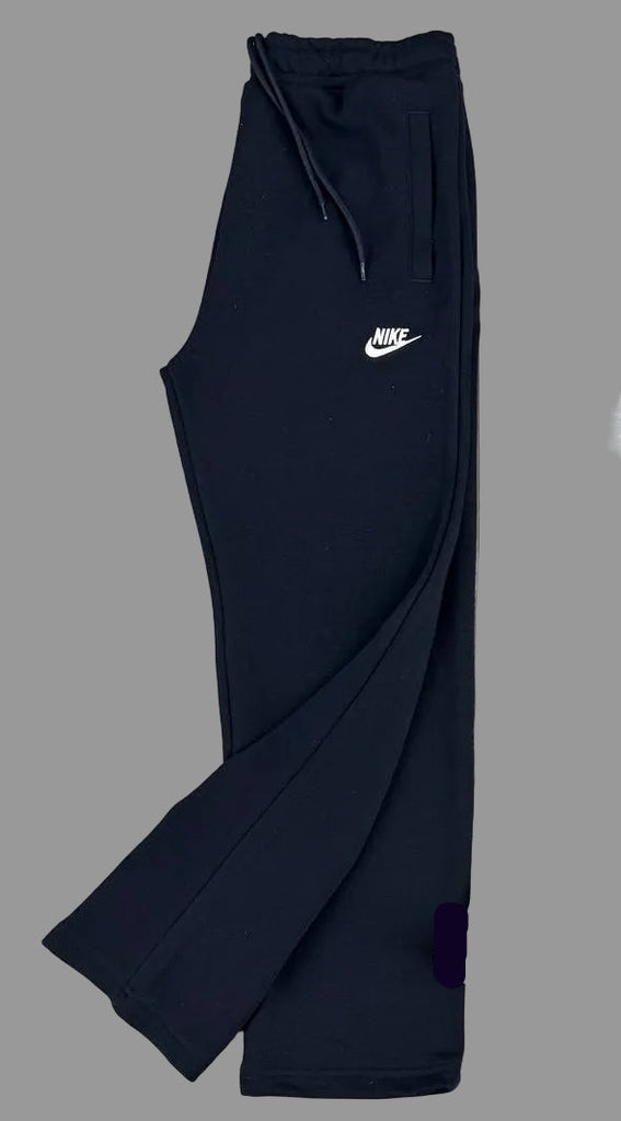pánske teplákové nohavice Nike, tmavomodré s bielym logom, rovný strih