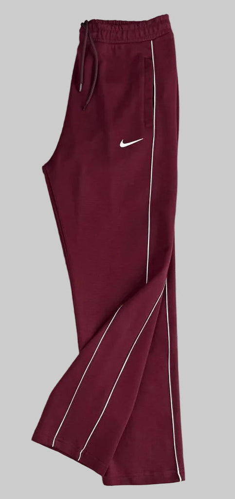 pánske teplákové nohavice Nike, bordová s dvoma bielymi pruhmi