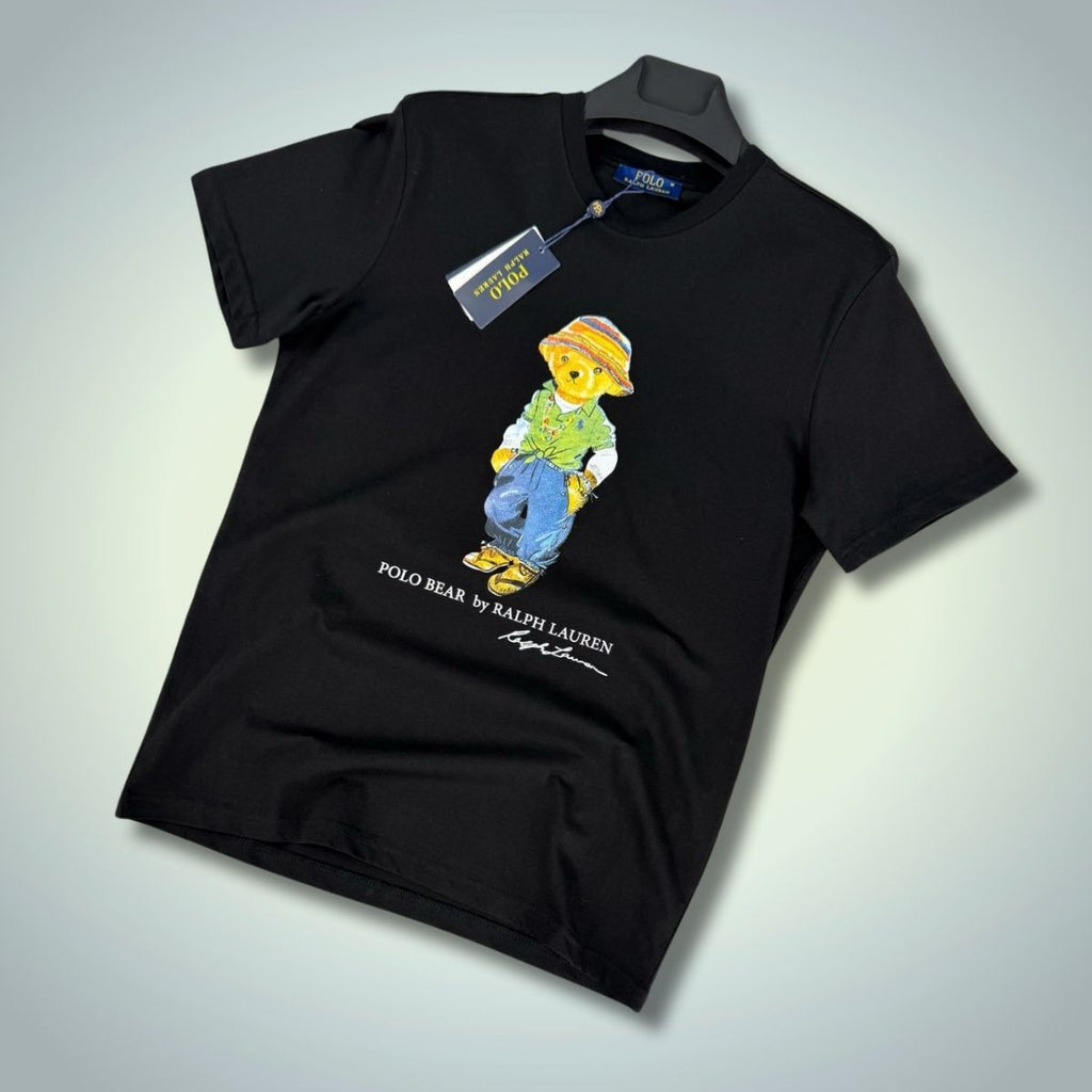 pánske tričko Ralph Lauren, čierna, veľký potisk. Prémiová kvalita