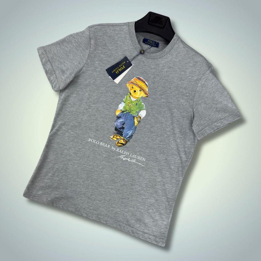 pánske tričko Ralph Lauren, klasická sivá, veľký potisk. Prémiová kvalita