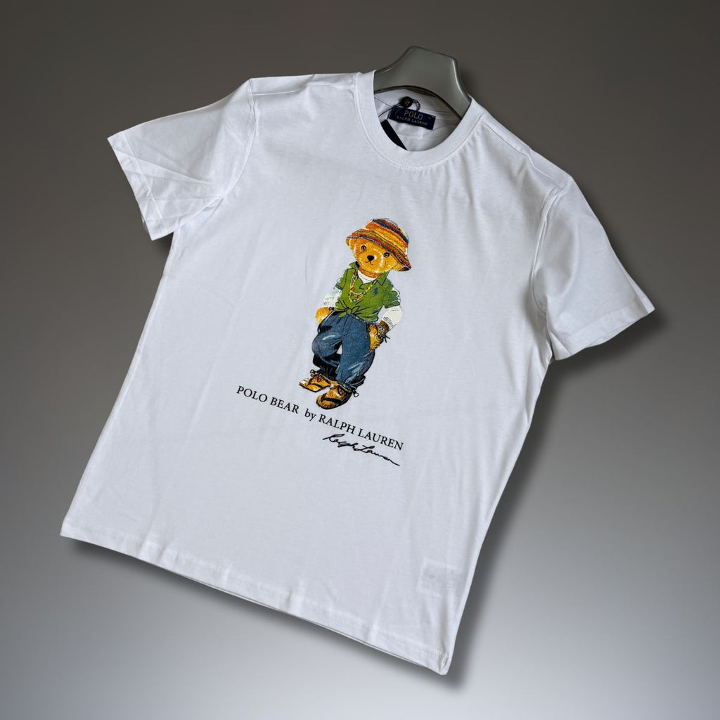pánske tričko Ralph Lauren, biela, veľký potisk. Prémiová kvalita