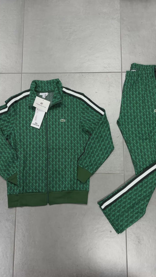 Lacoste pánska tepláková súprava, Jacquard Monogram, tmavo zelená. Vynikajúca kvalita