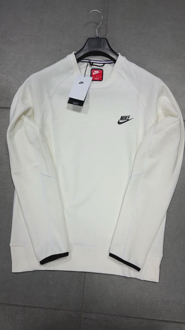 Nike Tech Fleece pulóver, "Men's crew", biela. Vynikajúca kvalita