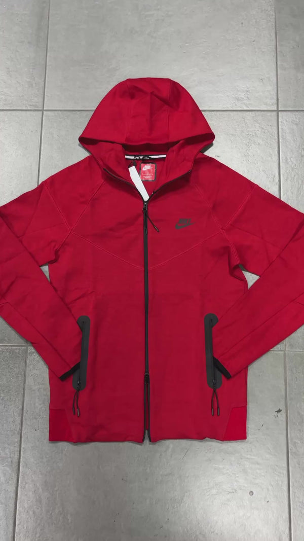 Nike Tech Fleece pánska mikina, červená. Model 2023. Vynikajúca kvalita