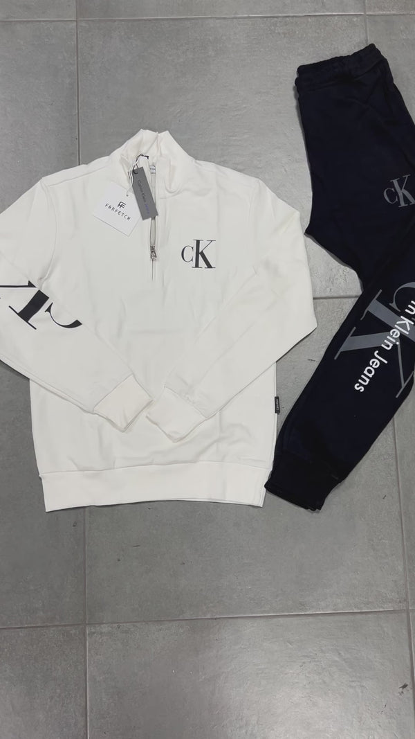 Calvin Klein pánska tepláková súprava, biela - čierna. Vynikajúca kvalita