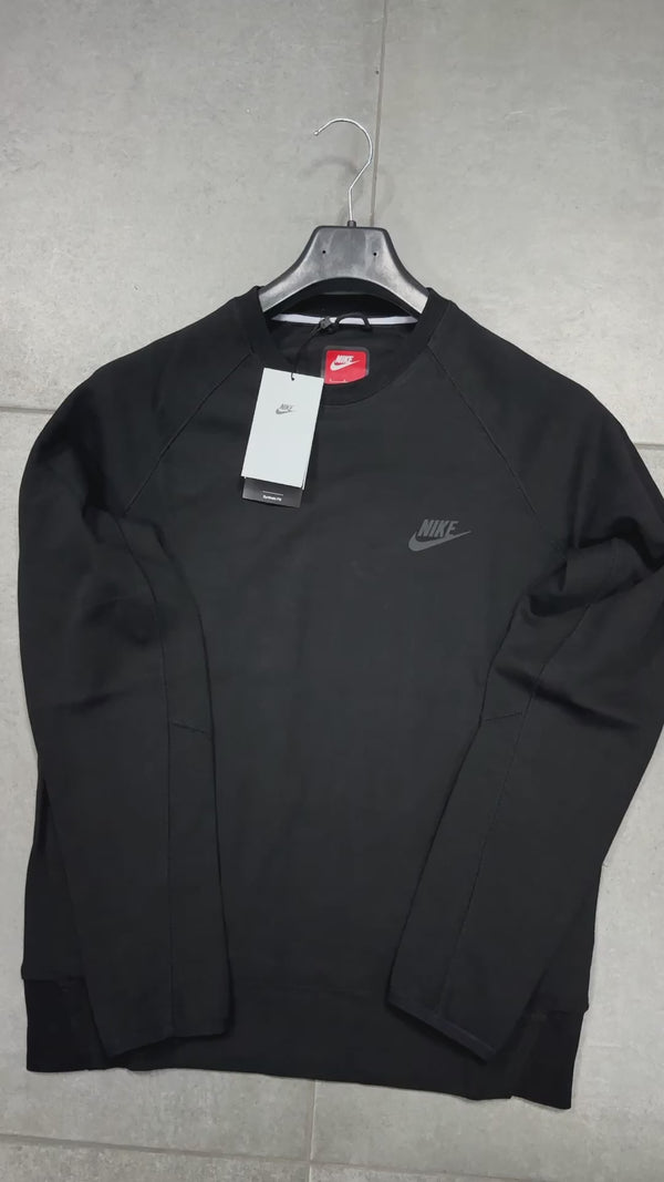 Nike Tech Fleece pulóver, "Men's crew", čierna. Vynikajúca kvalita