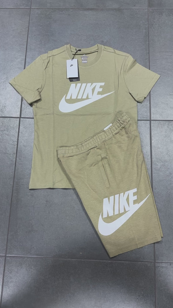 Nike pánska súprava s krátkymi nohavicami, Olivno zelené. Factory outlet