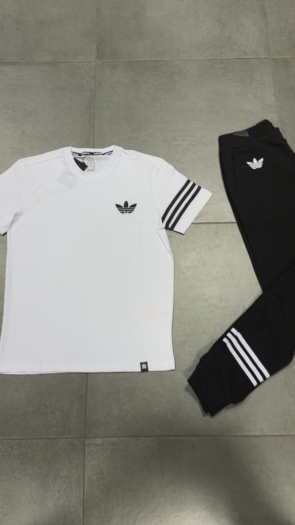 Adidas pánska letná súprava, čierne a biele. Vynikajúca kvalita