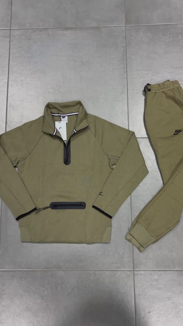 Nike Tech Fleece detská tepláková súprava, olivovo zelená. Model 2024. Vynikajúca kvalita