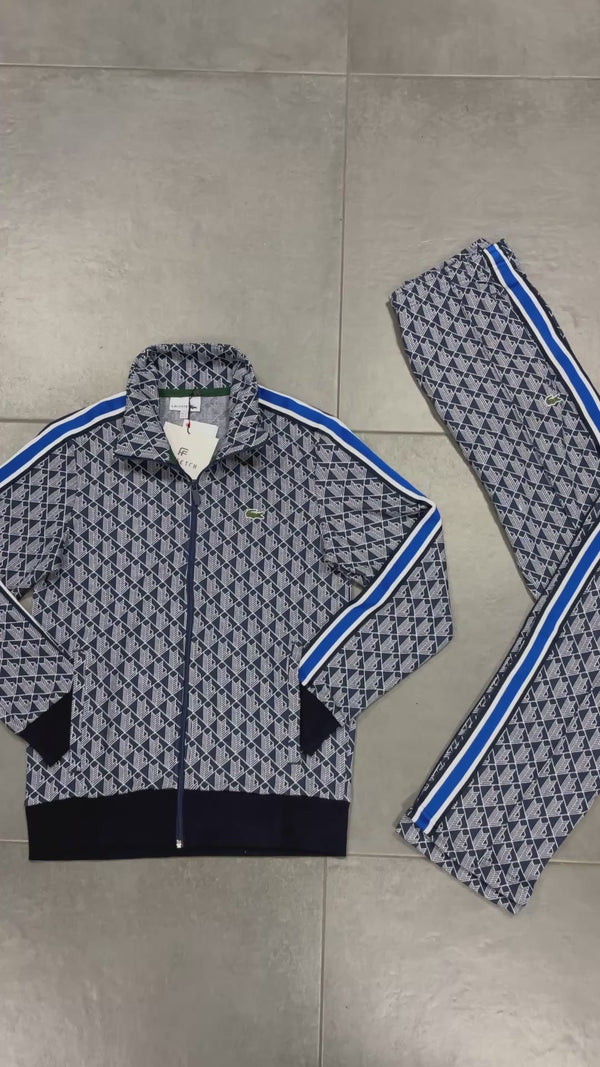 Lacoste pánska tepláková súprava, Jacquard Monogram, tmavomodrá - biela. Vynikajúca kvalita