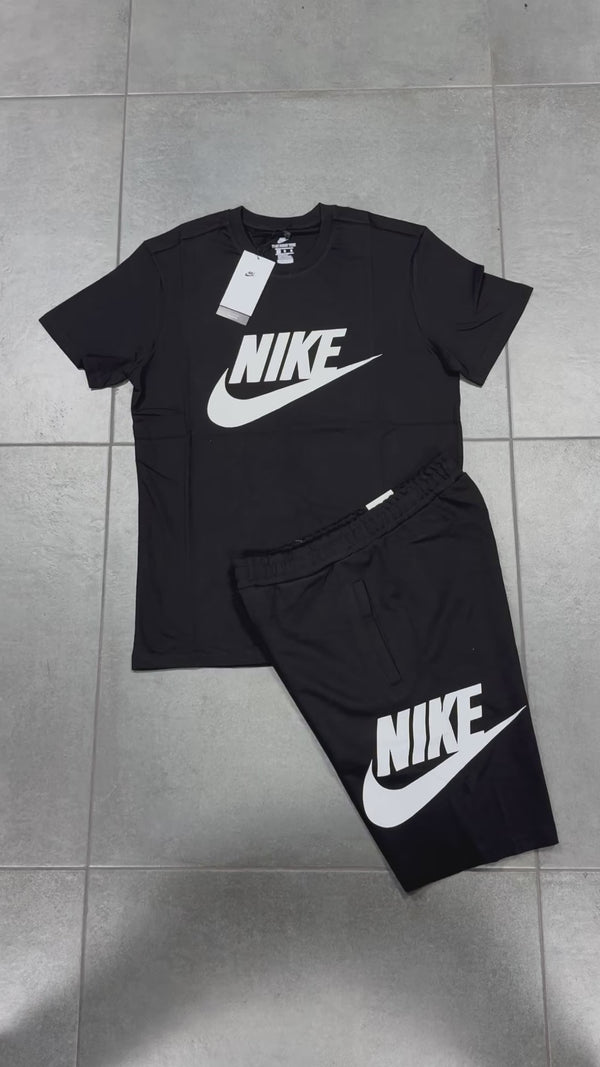 Nike pánska súprava s krátkymi nohavicami, čierne. Factory outlet