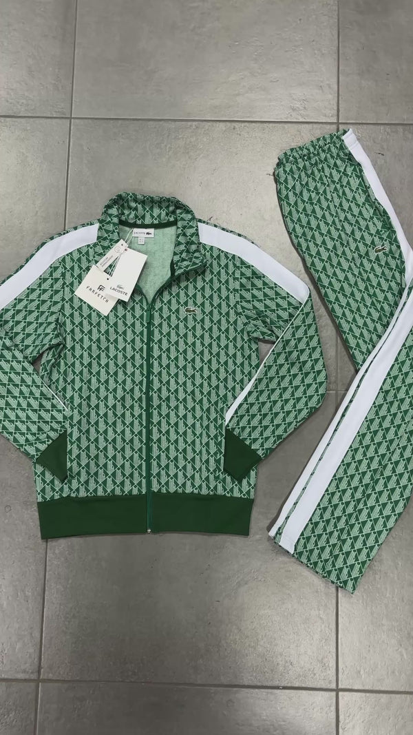 Lacoste pánska tepláková súprava, Jacquard Monogram, zelená. Vynikajúca kvalita