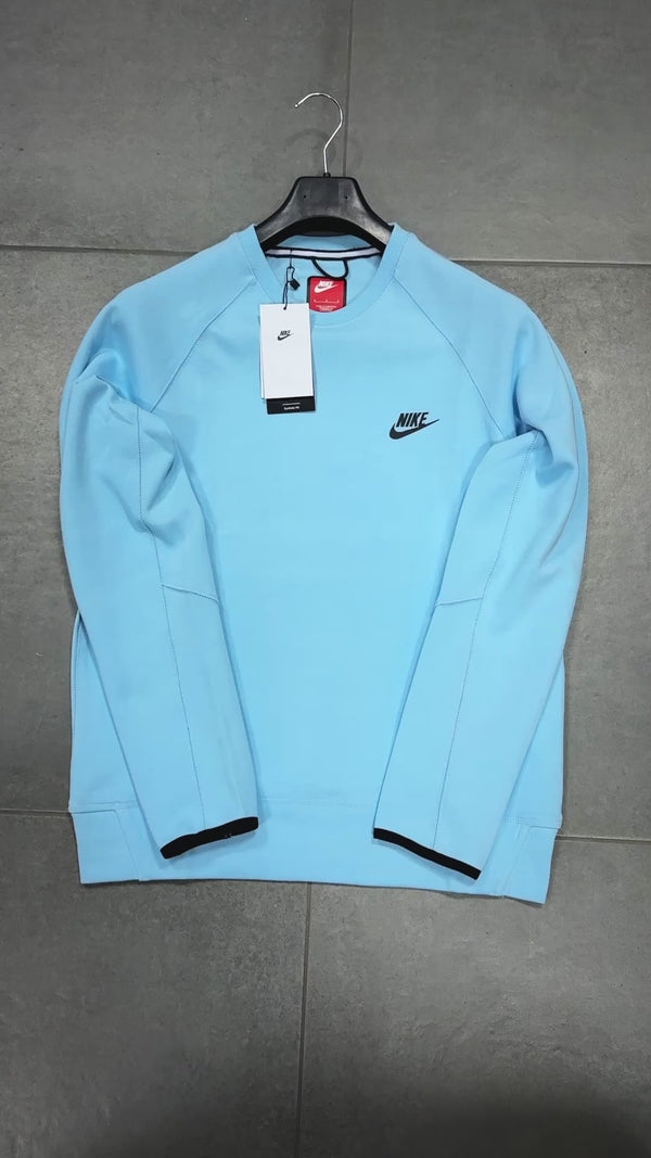 Nike Tech Fleece pulóver, "Men's crew", svetlomodrá. Vynikajúca kvalita