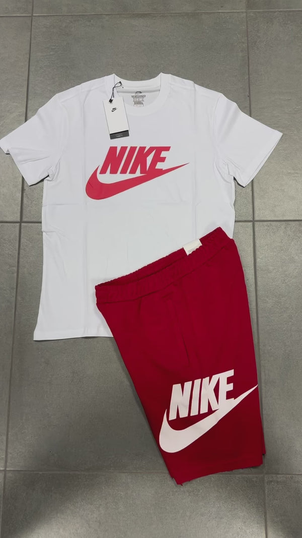 Nike pánska súprava s krátkymi nohavicami, červené. Factory outlet
